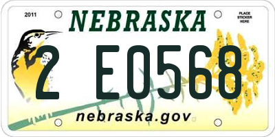 NE license plate 2E0568