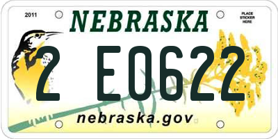 NE license plate 2E0622