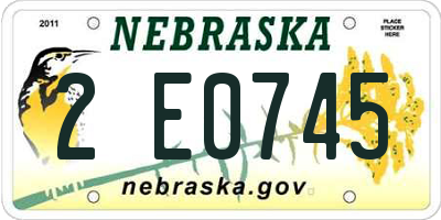 NE license plate 2E0745