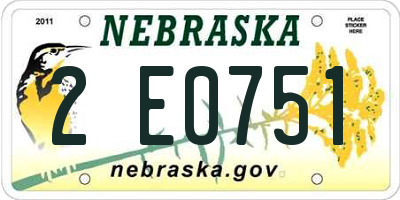 NE license plate 2E0751