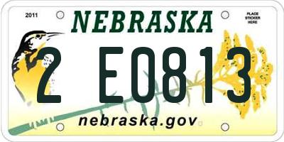 NE license plate 2E0813