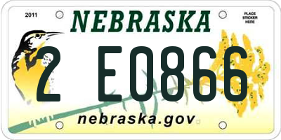 NE license plate 2E0866