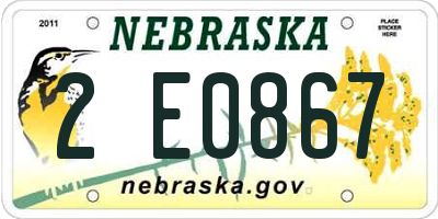 NE license plate 2E0867