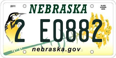 NE license plate 2E0882