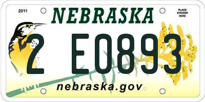 NE license plate 2E0893