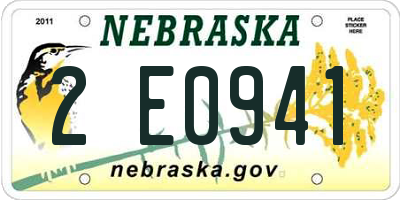 NE license plate 2E0941