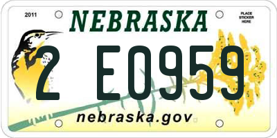 NE license plate 2E0959