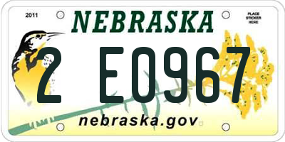 NE license plate 2E0967