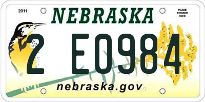 NE license plate 2E0984