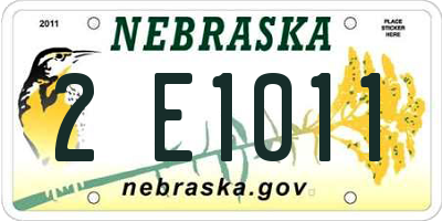NE license plate 2E1011