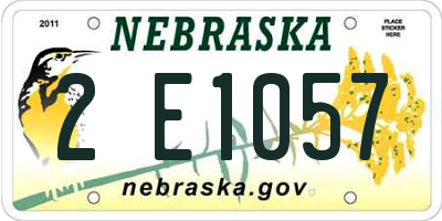 NE license plate 2E1057