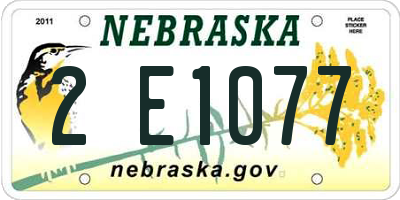 NE license plate 2E1077