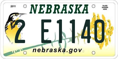 NE license plate 2E1140