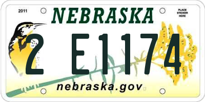 NE license plate 2E1174