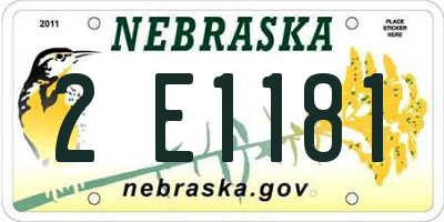 NE license plate 2E1181