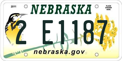 NE license plate 2E1187