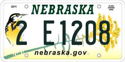 NE license plate 2E1208