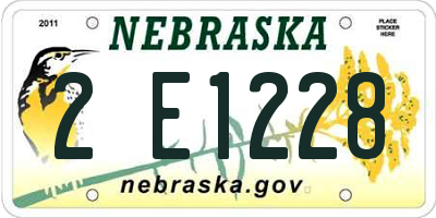 NE license plate 2E1228