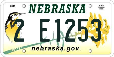 NE license plate 2E1253