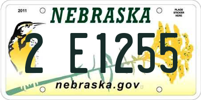 NE license plate 2E1255