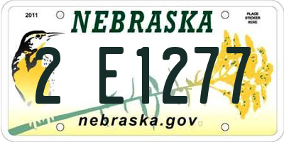 NE license plate 2E1277