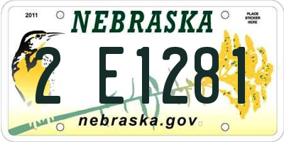 NE license plate 2E1281