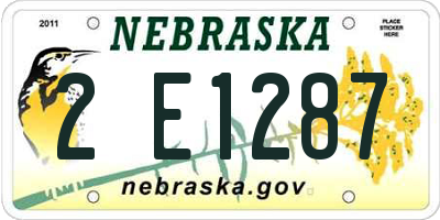 NE license plate 2E1287