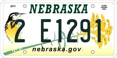 NE license plate 2E1291