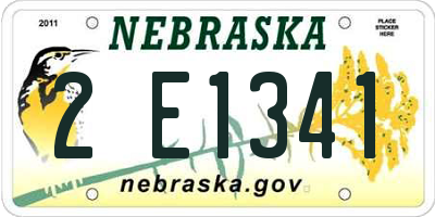 NE license plate 2E1341