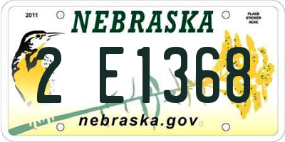 NE license plate 2E1368