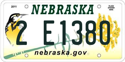 NE license plate 2E1380