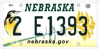 NE license plate 2E1393