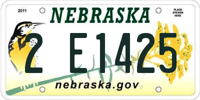 NE license plate 2E1425