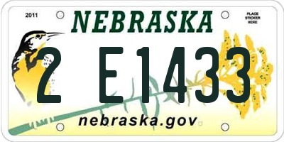 NE license plate 2E1433
