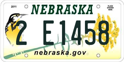 NE license plate 2E1458