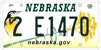 NE license plate 2E1470