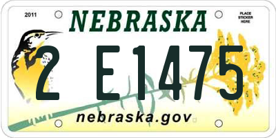 NE license plate 2E1475
