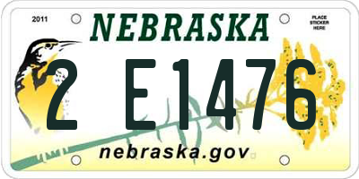 NE license plate 2E1476