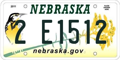 NE license plate 2E1512