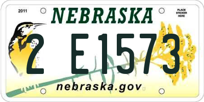 NE license plate 2E1573