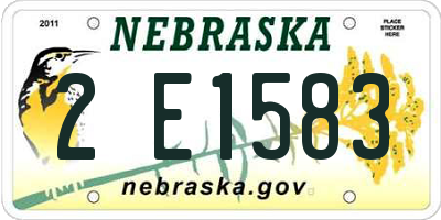 NE license plate 2E1583