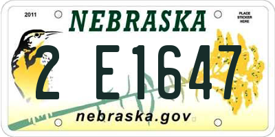 NE license plate 2E1647