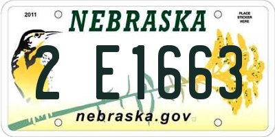 NE license plate 2E1663