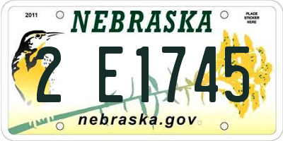 NE license plate 2E1745