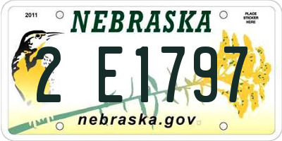 NE license plate 2E1797