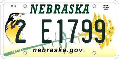 NE license plate 2E1799