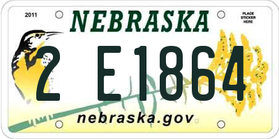 NE license plate 2E1864