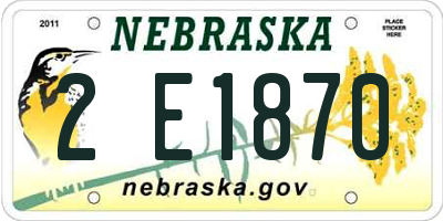 NE license plate 2E1870