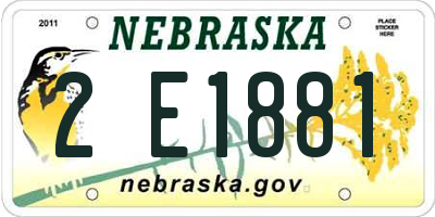 NE license plate 2E1881