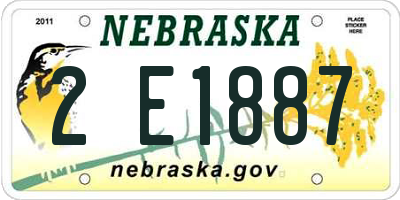 NE license plate 2E1887